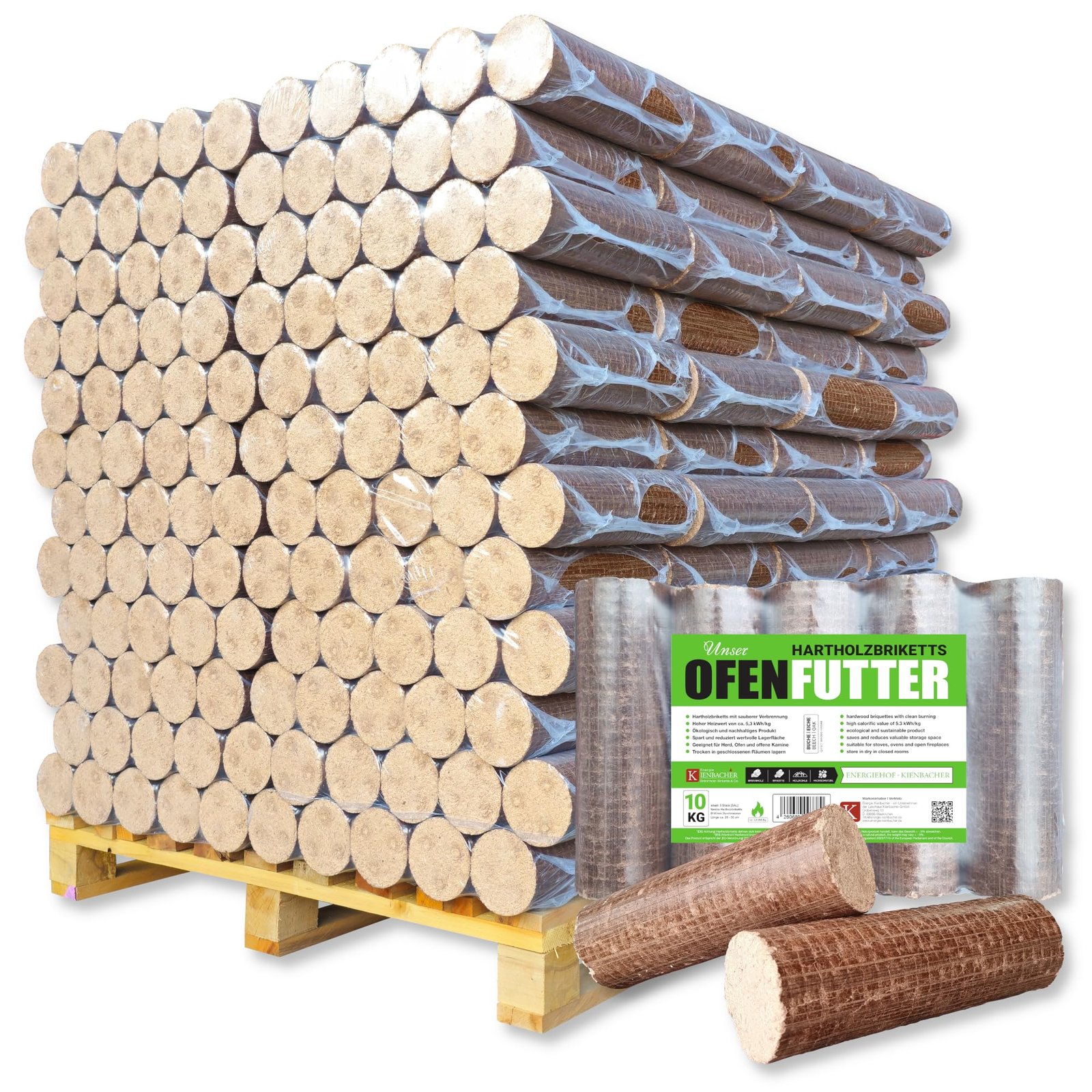 91UyVq8AvcL-2.jpg Heizfuxx Nestro XL Red Hartholzbriketts Palette 960 kg (96 x 10 kg) rund – Bild 1