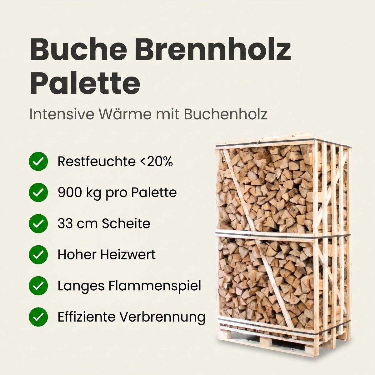 a_1__1-1.jpg Eichen-Brennholz kammergetrocknet 1 Raummeter Palette lange Brenndauer – Bild 1